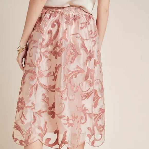 ANTHROPOLOGIE Maeve embroidered floral skirt M - Picture 2 of 14